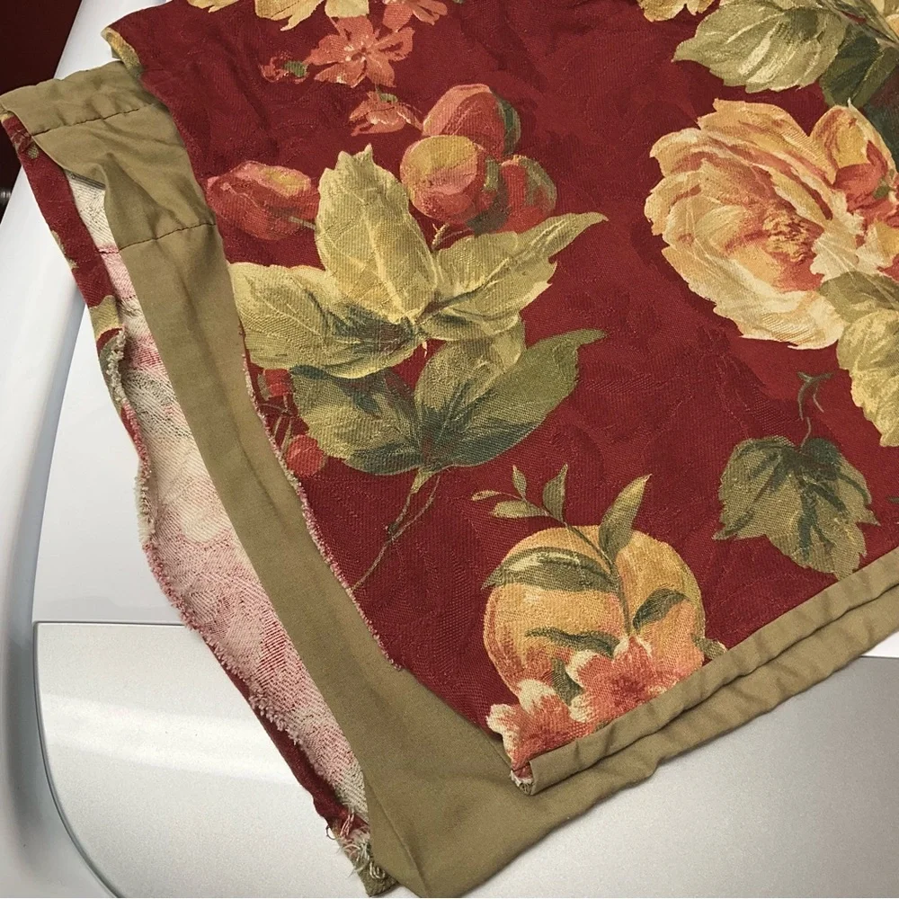 HANDMADE Floral Valances (3) Curtains in Red and Green